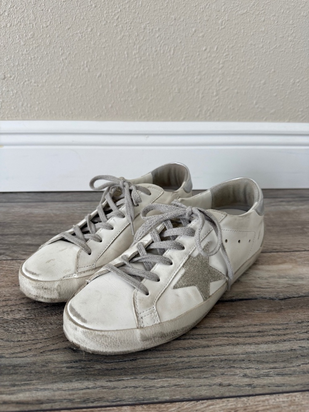 White/Silver Golden Goose Sneakers